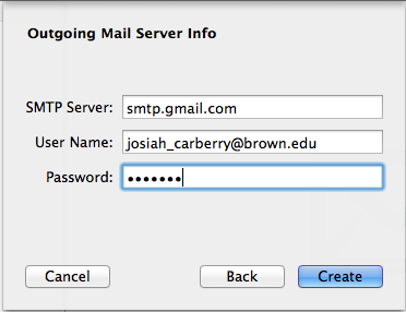 outgoing mail server for gmail on mac